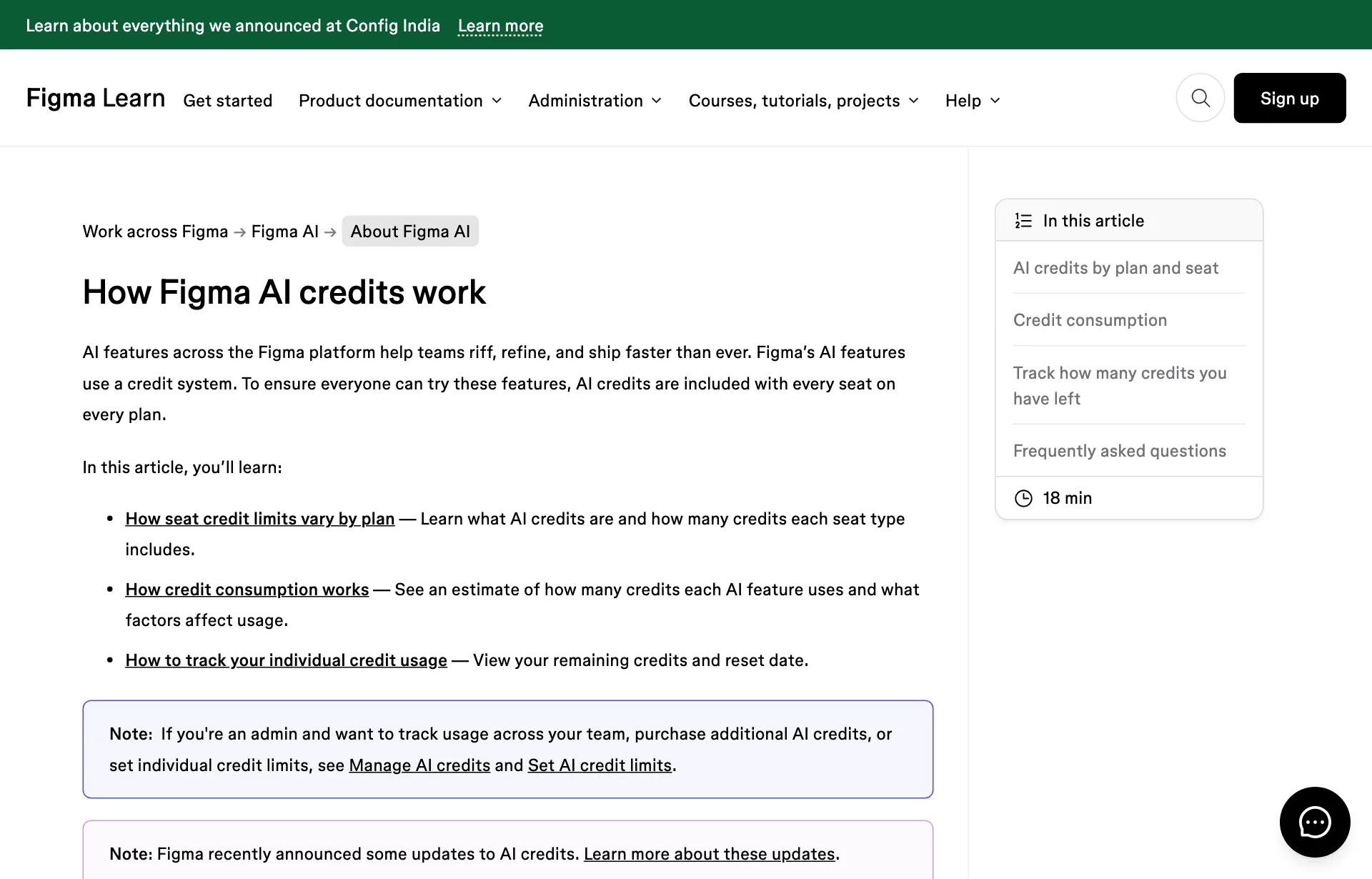 피그마 도움말 'How Figma AI credits work' (출처: https://help.figma.com/hc/en-us/articles/33459875669015, 캡처일 2026-10-28)